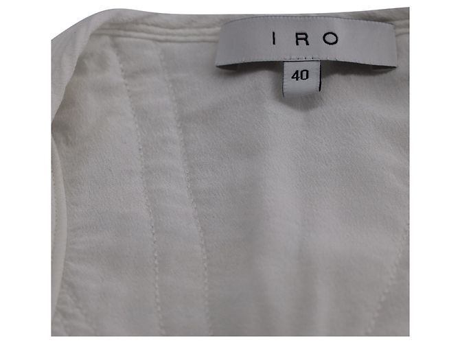 Blusa Iro com babados e amarração frontal em algodão branco - vista 4