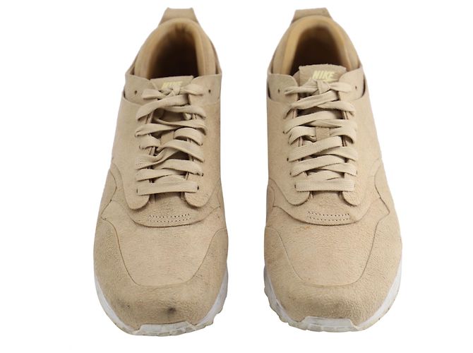 Nike Lab Air Max 1 Lin royal en daim fauve Marron Beige - vue 2