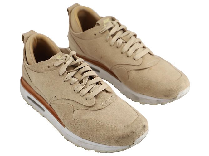 Nike Lab Air Max 1 Lin royal en daim fauve Marron Beige - vue 5