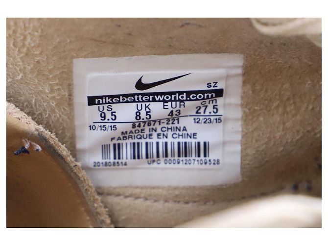 Nike Lab Air Max 1 Lin royal en daim fauve Marron Beige - vue 9