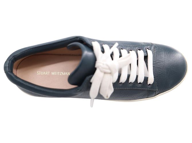Sneaker stringata bassa Stuart Weitzman in pelle blu navy - vista 6
