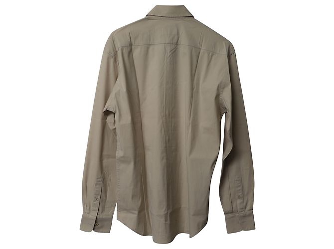 Camicia Prada a maniche lunghe con bottoni in cotone color carne Marrone - vista 2