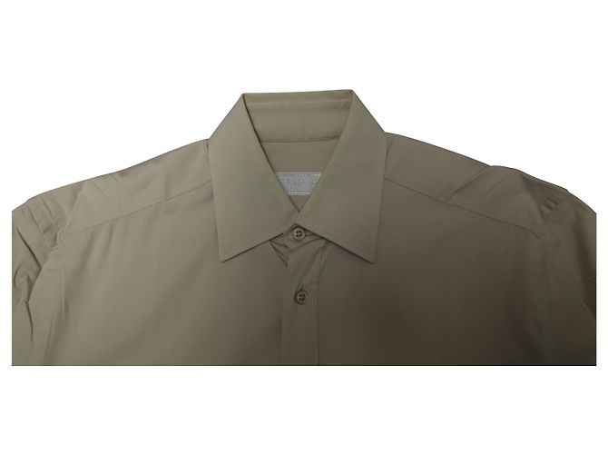 Camicia Prada a maniche lunghe con bottoni in cotone color carne Marrone - vista 3