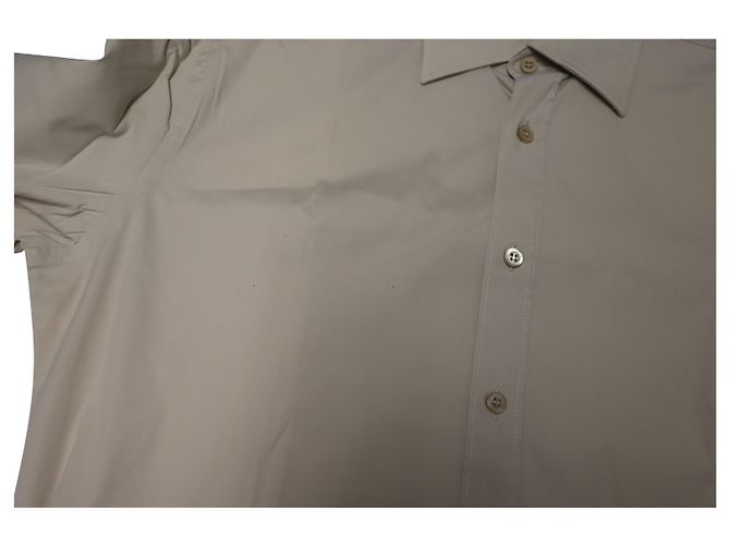 Camicia Prada a maniche lunghe con bottoni in cotone color carne Marrone - vista 5