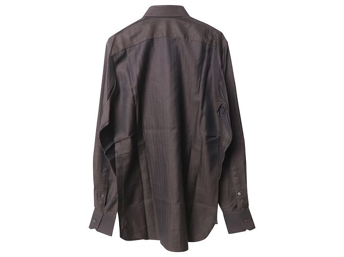 Gucci Herringbone Button-Down-Hemd aus dunkelroter Baumwolle Bordeaux - Ansicht 2