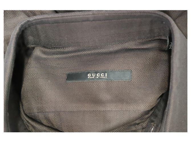 Gucci Herringbone Button-Down-Hemd aus dunkelroter Baumwolle Bordeaux - Ansicht 4