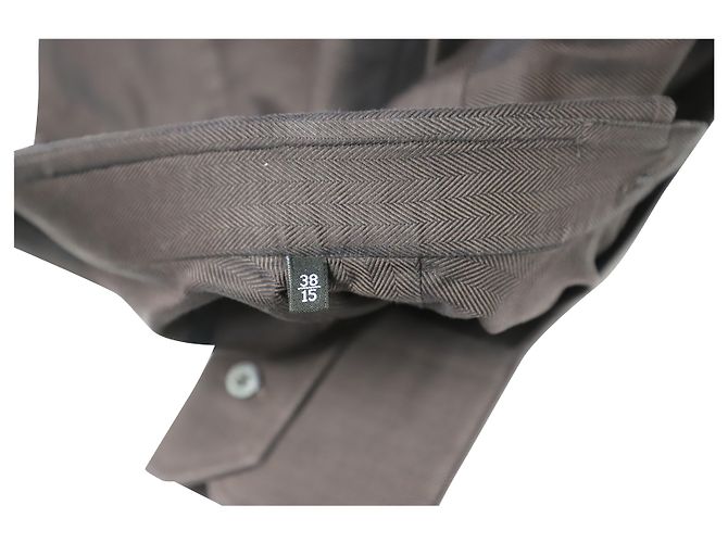 Gucci Herringbone Button-Down-Hemd aus dunkelroter Baumwolle Bordeaux - Ansicht 5
