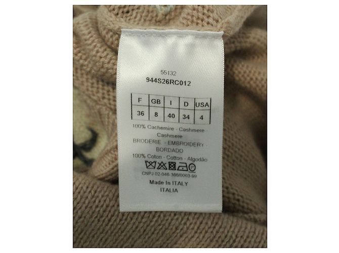 Dior Strickpullover mit besticktem Blumenmotiv aus beigefarbenem Kaschmir - Ansicht 5