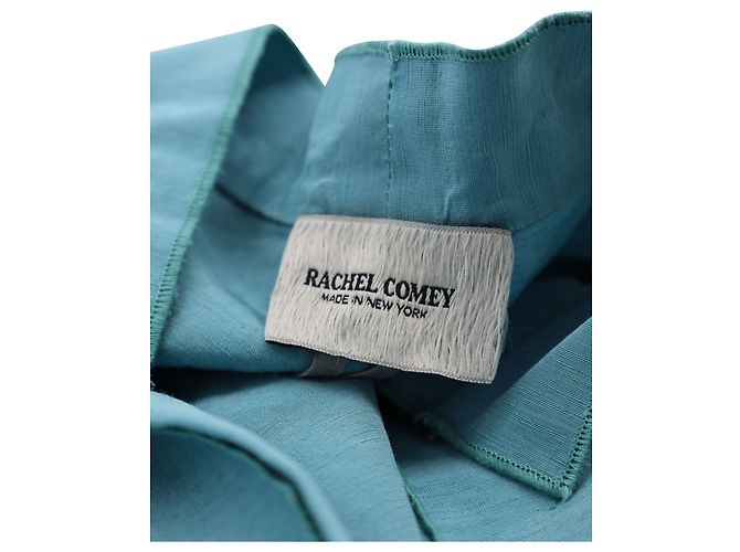 Rachel Comey Amplus Bluse mit Puffärmeln in aquablauer Viskose - Ansicht 3