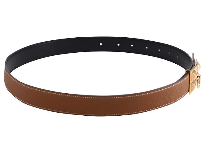 Hermès Hermes Collier De Chien Ceinture Réversible en Cuir Marron/Noir - vue 3