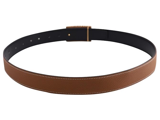 Hermès Hermes Collier De Chien Ceinture Réversible en Cuir Marron/Noir - vue 4