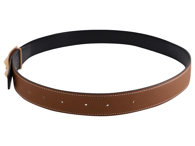 Hermès Hermes Collier De Chien Ceinture Réversible en Cuir Marron/Noir - vue 5