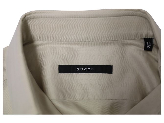 Gucci Button-Down-Hemd aus beiger Baumwolle Braun - Ansicht 4