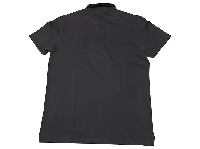 Polo Lanvin con cuello de grogrén en algodón gris carbón - vista 2