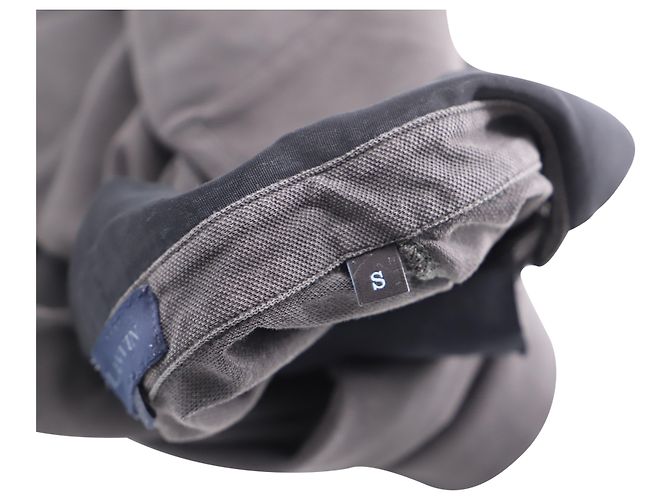 Polo Lanvin con cuello de grogrén en algodón gris carbón - vista 4