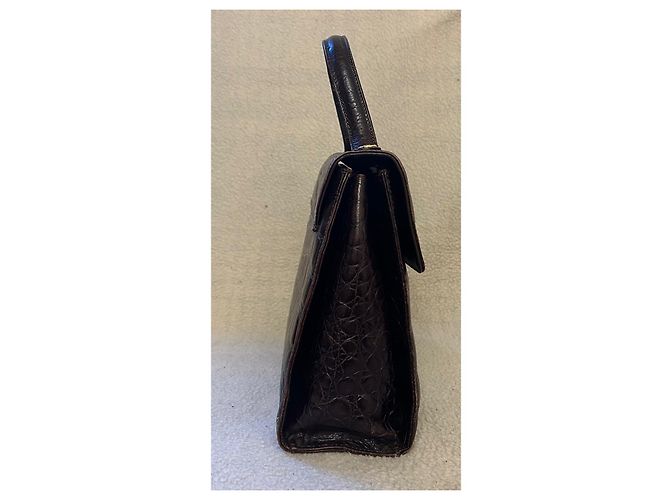 Autre Marque Bolsa Francesco Biasia em couro marrom com estampa de crocodilo - vista 2