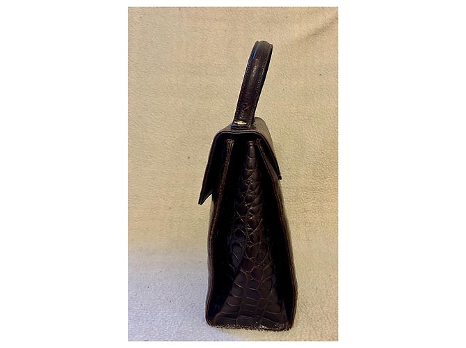 Autre Marque Bolsa Francesco Biasia em couro marrom com estampa de crocodilo - vista 3