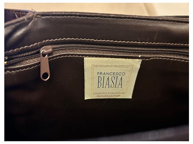 Autre Marque Bolsa Francesco Biasia em couro marrom com estampa de crocodilo - vista 7