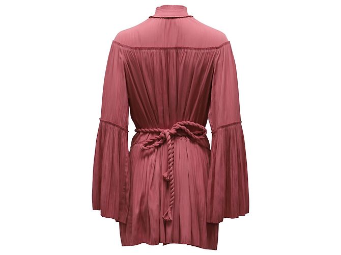 A.L.C BEIM.l.C. Plissee-Minikleid mit langen Ärmeln aus rosafarbenem Polyester Pink - Ansicht 3