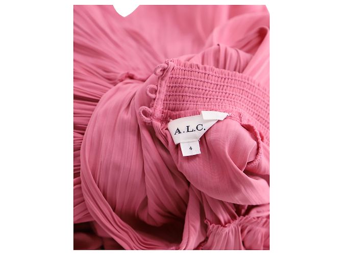 A.L.C BEIM.l.C. Plissee-Minikleid mit langen Ärmeln aus rosafarbenem Polyester Pink - Ansicht 4