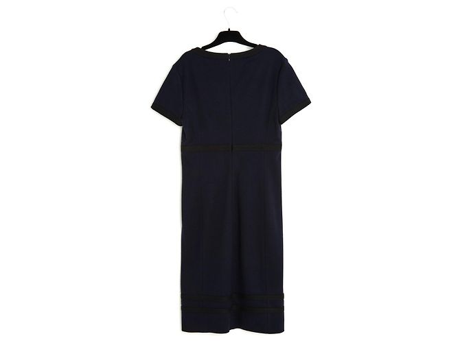 Abito Fendi in jersey di lana blu navy e nero - vista 5