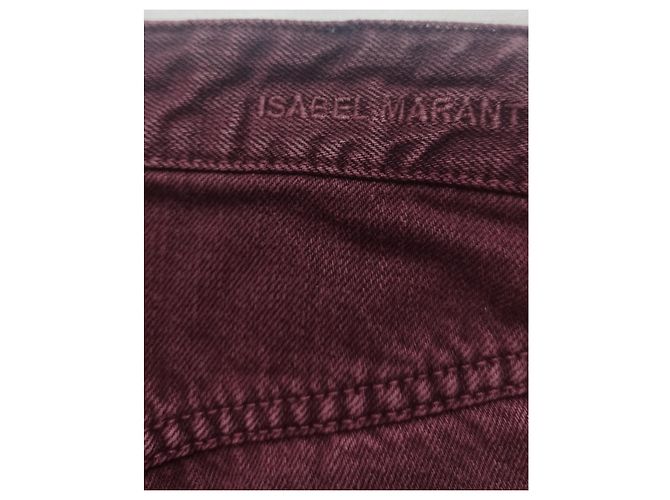 Isabel Marant Etoile Mom Jeans Rosa Ciruela Algodón - vista 4