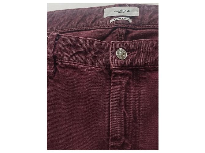 Isabel Marant Etoile Mom Jeans Rosa Ciruela Algodón - vista 5