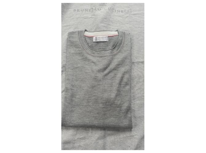 Brunello Cucinelli Pullover Grau Kaschmir und Seide - Ansicht 2