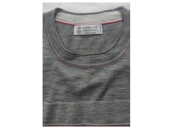 Brunello Cucinelli Pullover Grau Kaschmir und Seide - Ansicht 4
