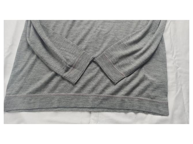 Brunello Cucinelli Pullover Grau Kaschmir und Seide - Ansicht 6
