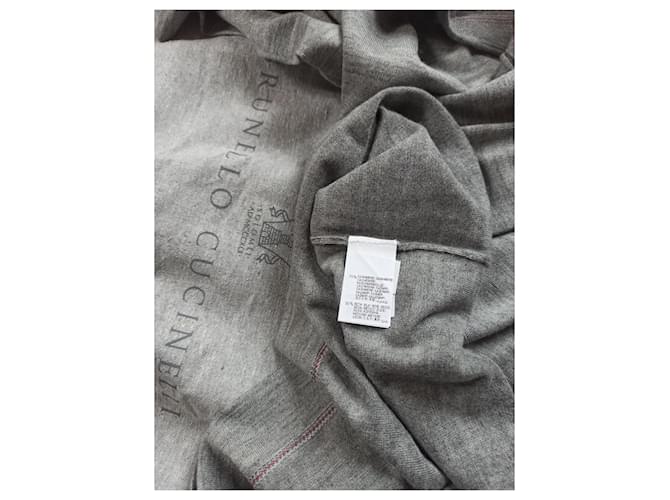 Brunello Cucinelli Pullover Grau Kaschmir und Seide - Ansicht 7