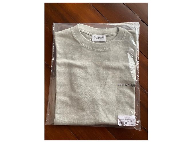 Balenciaga T-Shirt mit Logo-Print in Grau - Ansicht 12