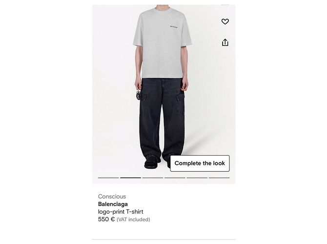 Balenciaga T-Shirt mit Logo-Print in Grau - Ansicht 13
