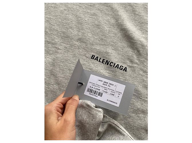 Balenciaga T-Shirt mit Logo-Print in Grau - Ansicht 5
