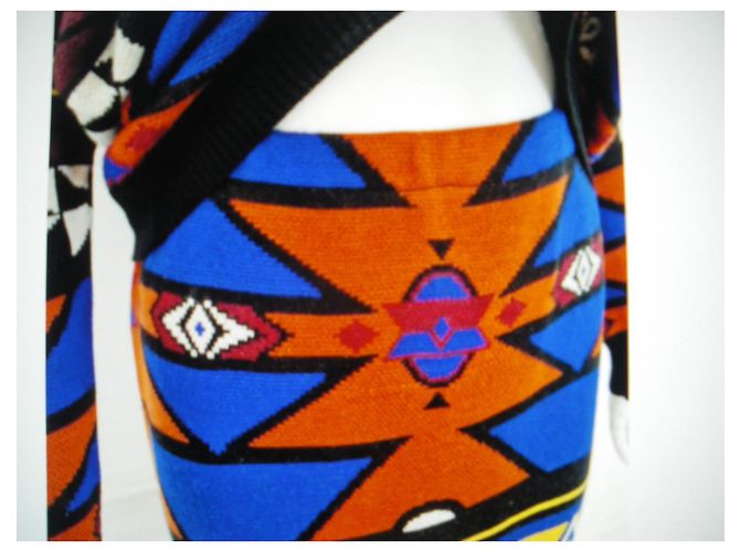 Stella Jean Skirt Suit Wool Multicolored Aztec Pattern - view 5