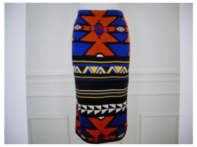 Stella Jean Skirt Suit Wool Multicolored Aztec Pattern - view 7