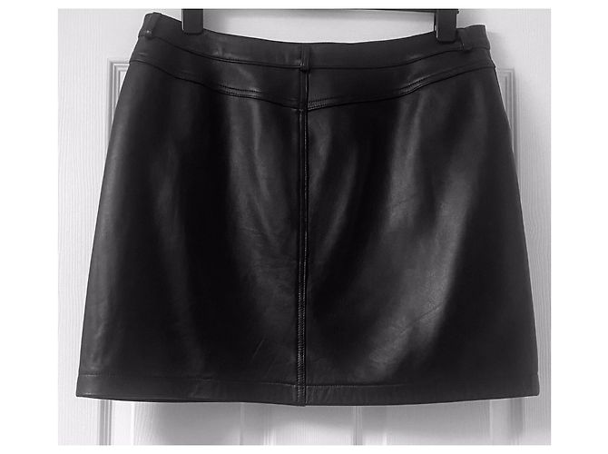 Minifalda de piel negra Baukjen Sacha Negro - vista 2