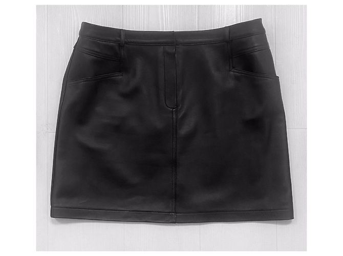 Minifalda de piel negra Baukjen Sacha Negro - vista 4