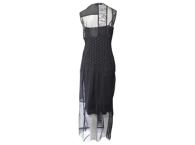 Joseph Patchwork-Spitzenkleid aus schwarzem Nylon - Ansicht 3