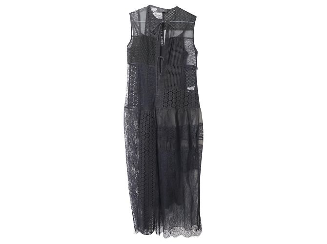 Joseph Patchwork-Spitzenkleid aus schwarzem Nylon - Ansicht 4