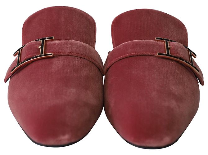 Hermès Beauty Mules em Rose Velvet Marrom Rosa - vista 2