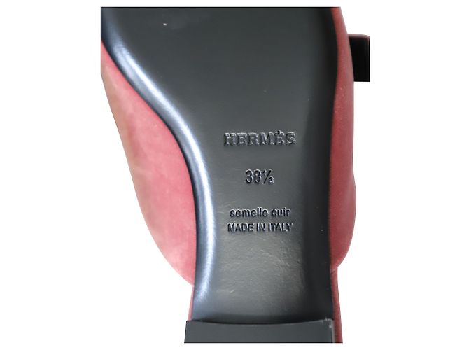 Hermès Beauty Mules em Rose Velvet Marrom Rosa - vista 6