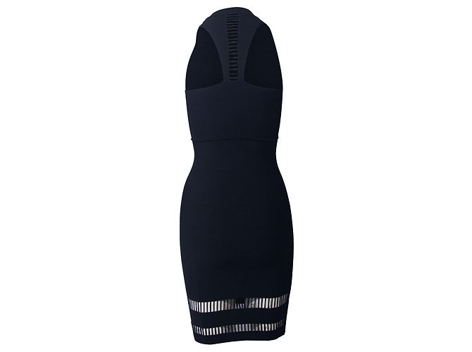 Alexander Wang Abito aderente con scollo all'americana in viscosa nera Nero - vista 3
