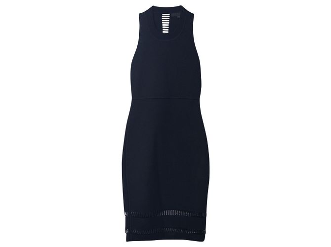 Alexander Wang Abito aderente con scollo all'americana in viscosa nera Nero - vista 4