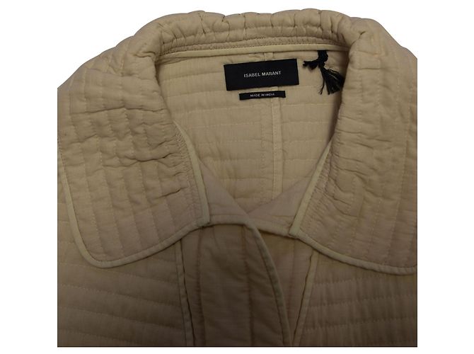 Isabel Marant Casaco acolchoado acolchoado em algodão creme Branco Cru - vista 6