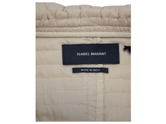Isabel Marant Casaco acolchoado acolchoado em algodão creme Branco Cru - vista 7