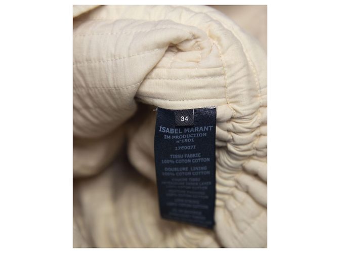 Isabel Marant Casaco acolchoado acolchoado em algodão creme Branco Cru - vista 8