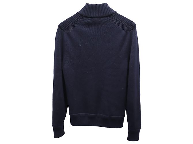 Tom Ford Slim Fit Zip-Up Cardigan in Navy Blue - view 2