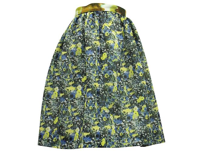 MSGM Printed Skirt in Multicolor Polyester Python print - view 3