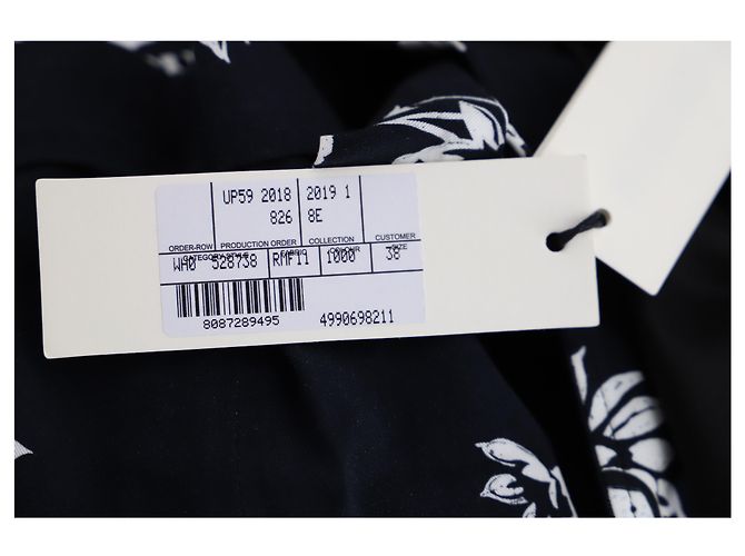 McQ by Alexander McQueen Blumenhose mit weitem Bein aus schwarzem Polyester - Ansicht 4